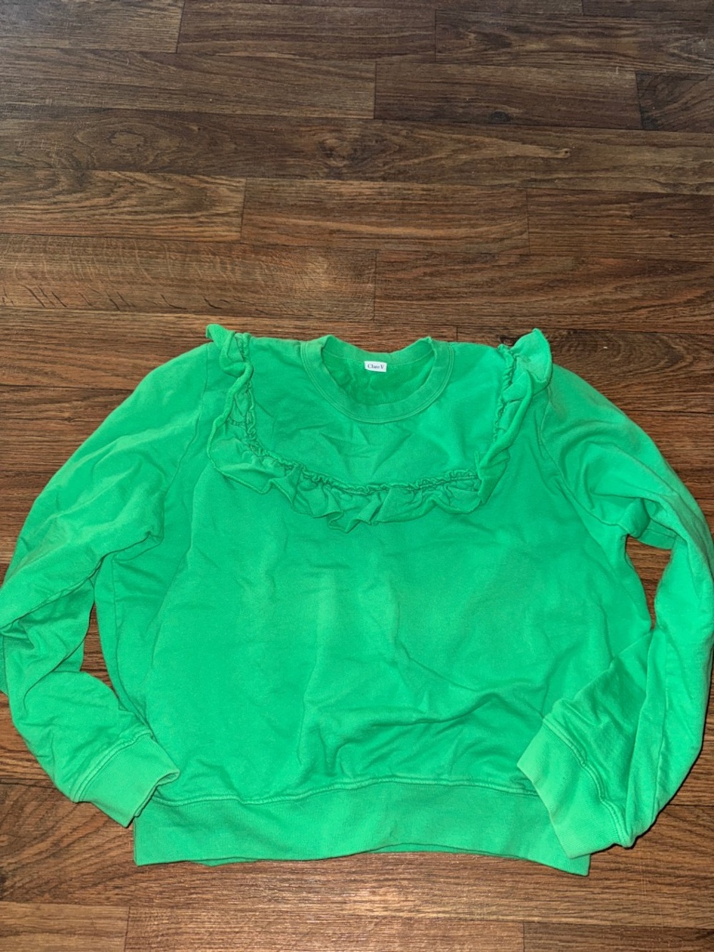 Clare V Ruffle Yoke Sweatshirt